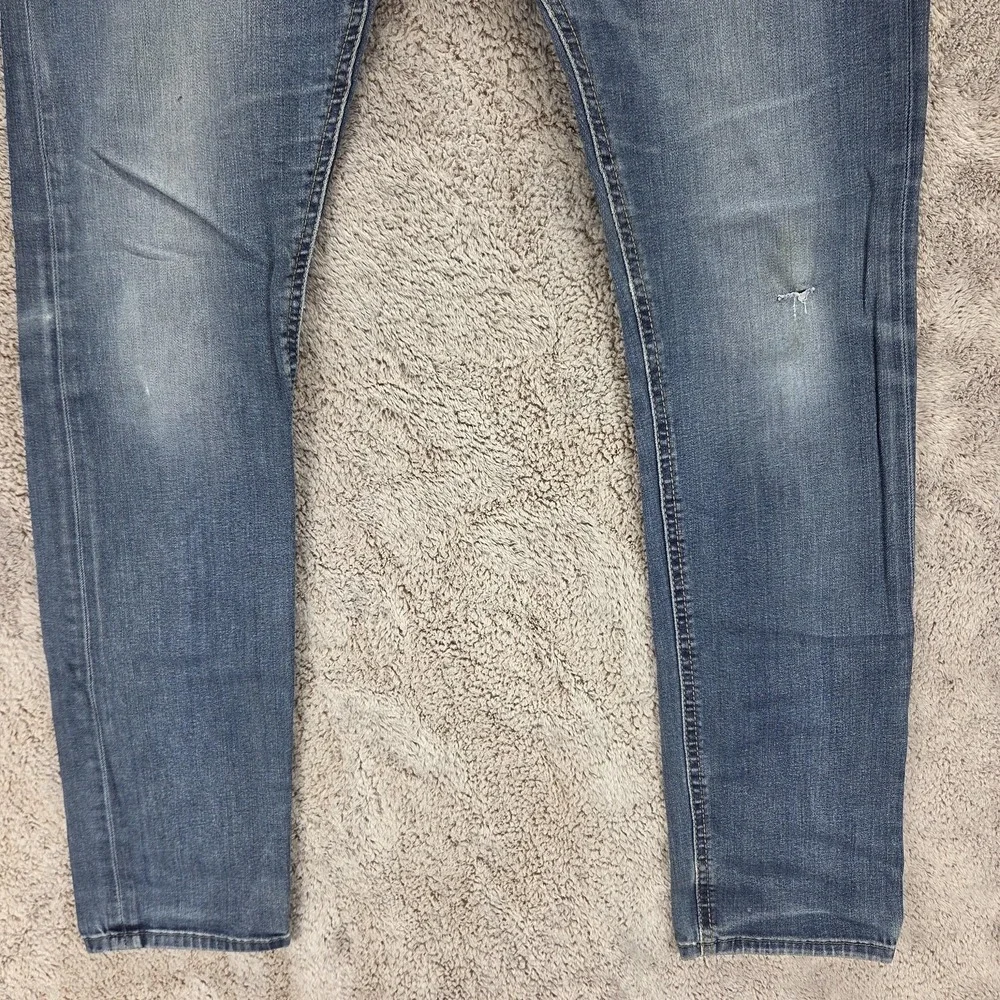 Diesel Jeans Mens 32x32 Blue Tepphar Slim Carrot Button Fly Distressed 0679I